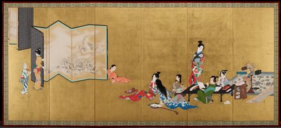 De vier kunsten [rechterhelft van een paar] door Shibata Zeshin