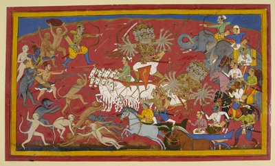 De strijd tegen de tienkoppige demonenkoning Ravana, 