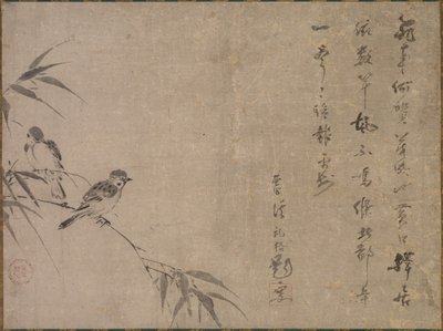 Mussen en Bamboe door Shiken Seidō
