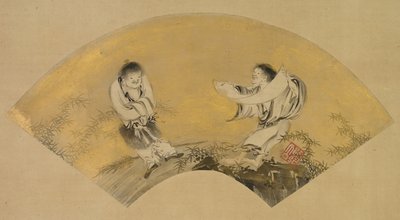Hanshan en Shide (Kanzan en Jittoku) door Shikibu Terutada