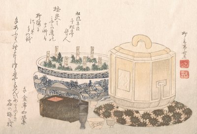Vuurhouder en bloempot, 19e eeuw door Shinsai