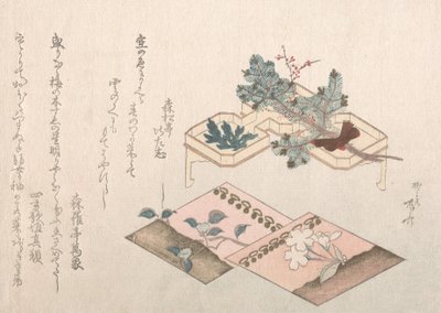 Lente Regen Collectie Harusame shu, vol. 2: Dennenscheuten en uitrusting voor N..., 19e eeuw door Shinsai