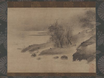 Inktlandschap Suiboku sansui zu, 15e-begin 16e eeuw door Shinso Soami