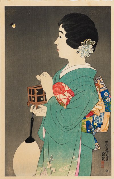 Vuurvliegjes vangen Hotaru gari, 1931 door Shinsui Ito