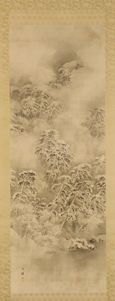 Winterlandschap, Edo-periode of Meiji-tijdperk door Shiokawa Bunrin