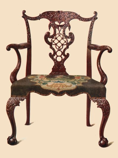 Mahoniehouten stoel, 1906 door Shirley Charles Llewellyn Slocombe