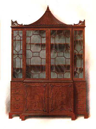 Mahoniehouten vitrinekast, 1906 door Shirley Charles Llewellyn Slocombe