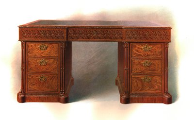 Mahoniehouten schrijftafel, 1906 door Shirley Charles Llewellyn Slocombe