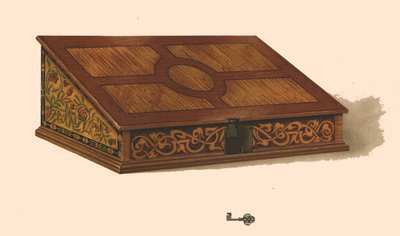 Eiken ingelegde doos door Shirley Charles Llewellyn Slocombe