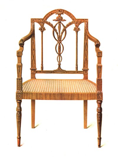 Satinwood stoel door Shirley Charles Llewellyn Slocombe