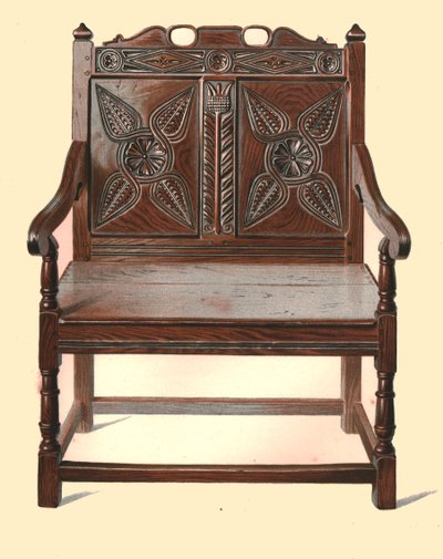 Welshe eiken dubbele stoel, 1904 door Shirley Charles Llewellyn Slocombe