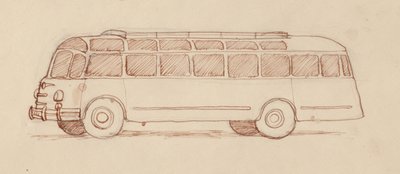 Bus, Parijs, Frankrijk, 1951 door Shirley Markham
