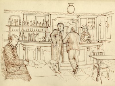 Caféscène, Parijs, Frankrijk, ca. 1951 door Shirley Markham