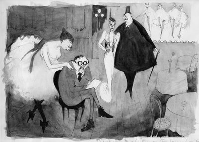Illustratie bij een lezing over Toulouse-Lautrec door Shirley Markham