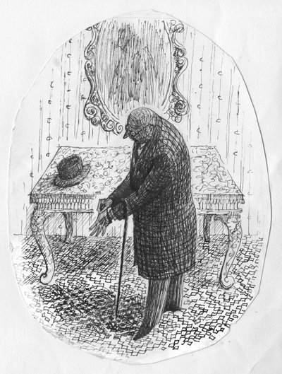 Man die handschoenen uittrekt, 1952 door Shirley Markham