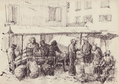 Marktscène, Italië, ca. 1950 door Shirley Markham