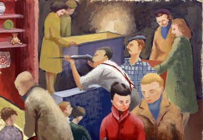 Schietbaan op een kermis, ca. 1950 door Shirley Markham