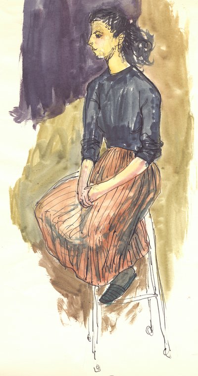 Zittende vrouw, c1950 door Shirley Markham
