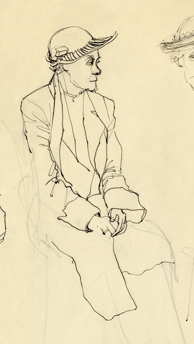 Zittende vrouw met hoed, 1953 door Shirley Markham