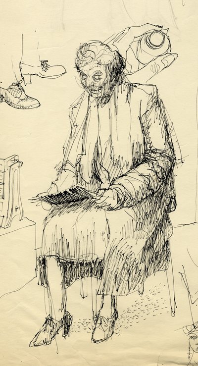 Zittende vrouw die leest door Shirley Markham