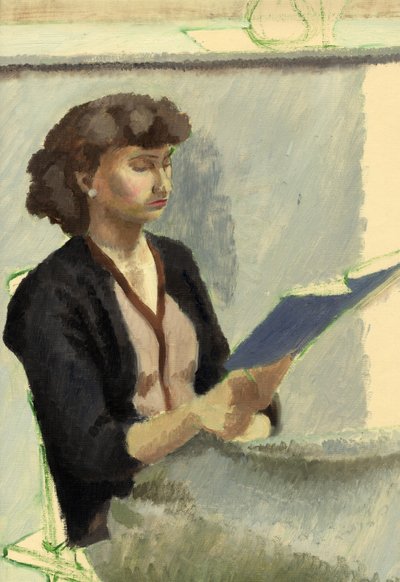 Zittende vrouw die leest, ca. 1953 door Shirley Markham