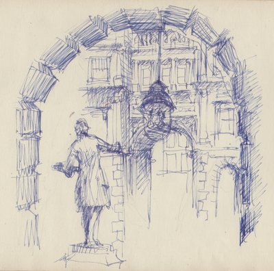 Standbeeld van Joshua Reynolds bij de Royal Academy, Londen door Shirley Markham