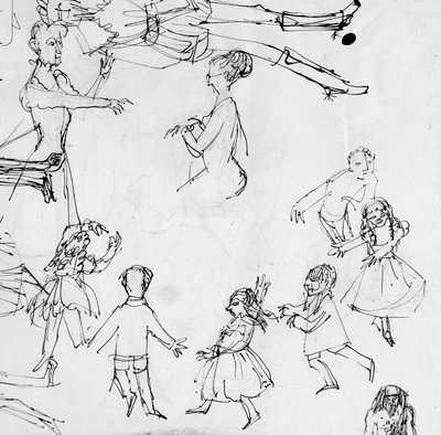 Studie voor dansles, ca. 1950 door Shirley Markham