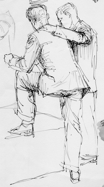 Twee Mannen Staand, 1953 door Shirley Markham