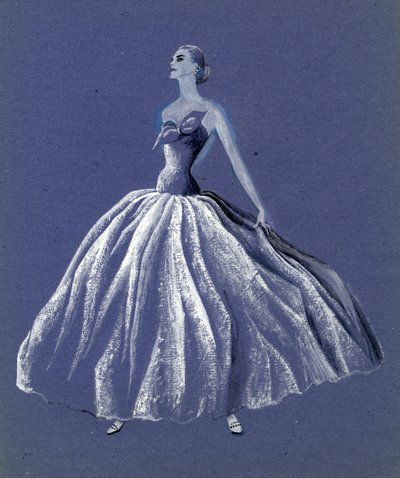 Vrouw in Strapless Baljurk, ca. 1952 door Shirley Markham