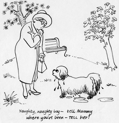 Vrouw met hond door Shirley Markham