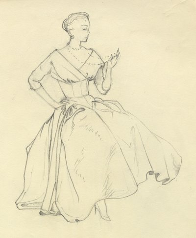 Vrouw met ketting, circa 1952 door Shirley Markham