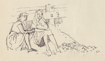 Vrouwen op het strand, zuidkust van Engeland door Shirley Markham