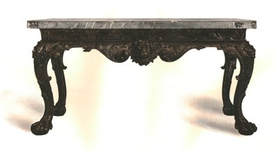 Geverfde houten tafel met Scagliola blad, 1906 door Shirley Charles Llewellyn Slocombe