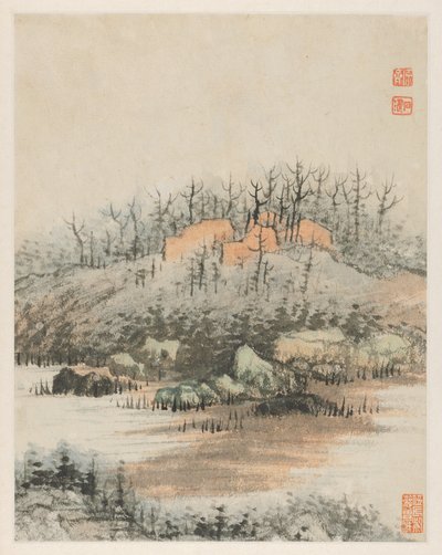 Herinneringen aan de Qinhuai-rivier door Shitao