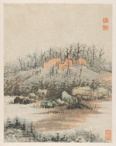 Herinneringen aan de Qinhuai Rivier, 1642-1707 door Shitao