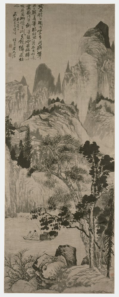 Landschap voor Yongweng, Qing-dynastie, ca. 1687-90 (inkt op papier) door Shitao Daoji
