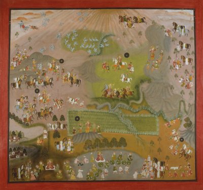 Maharana Jagat Singh Jaagt op Kraanvogels, gedateerd 1744 door Shiva and Dayal