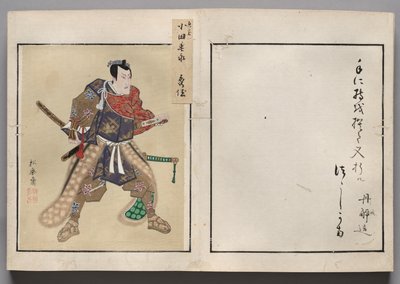 Blad uit album van acteurportretten door Shorakusai