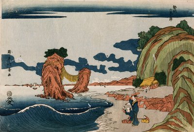 Futamigaura in de provincie Ise, uit een groep van negen Uki-e prints door Shotei Hokuju