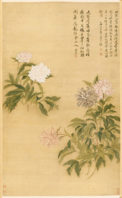 Pioenen, hangende rol door Shouping Yun