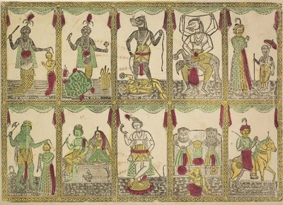 Das Avataras, tien incarnaties van Vishnu (verso) door Shri Gobinda Chandra Roy
