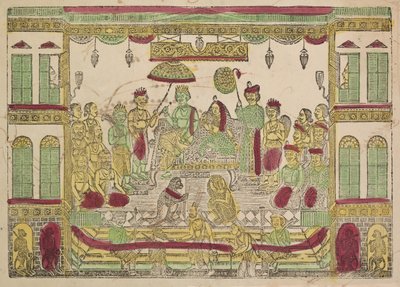 Rama en Sita in koninklijk paleis door Shri Gobinda Chandra Roy