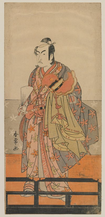 Kabuki-acteur Ichikawa Monnosuke II met een Gagaku-dansers helm en gewaad, Edo-periode, c.1780s door Shunjo