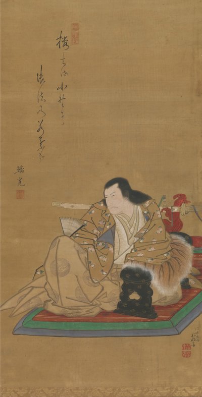 Portret van de acteur Arashi Rikan I, ca. 1812 door Shunkosai Hokushu