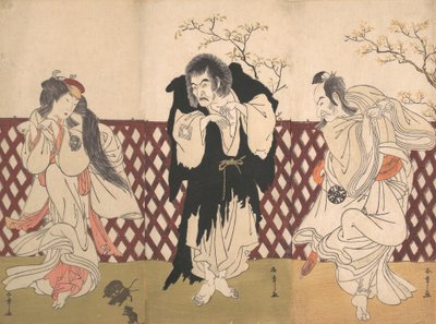 Ichikawa Danjuro IV in de rol van de monnik Mongaku uit het stuk Hana-zumo Genji-biki, 1775 door Shunsho