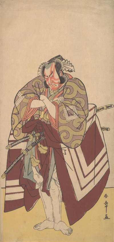 Kabuki Acteur Ichikawa Danjuro V in een Shibaraku Stop Daar! Rol door Shunsho