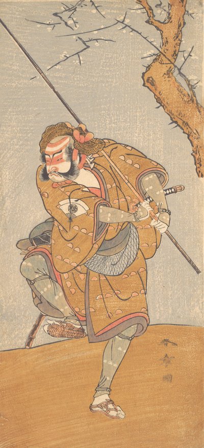 Onoe Matsusuke in de Rol van Asahina in Edo no Haru Meisho Soga, 1773 door Shunsho