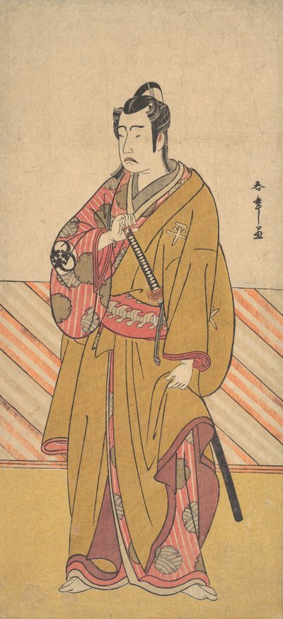 De acteur Bando Mitsugoro I als een van de Conen Otoko of Vijf Kyokaku door Shunsho