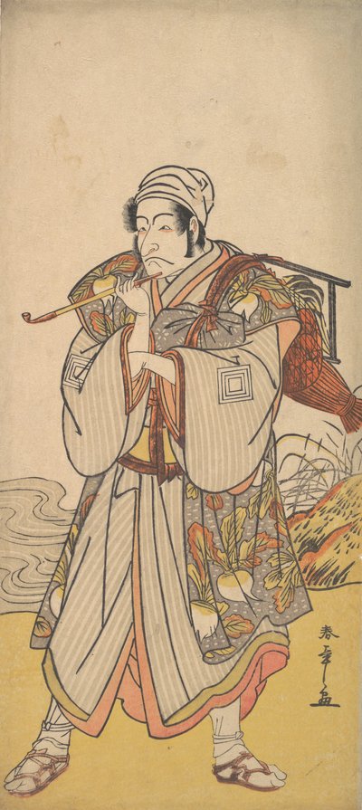De acteur Danjuro III als een rondtrekkende handelaar, 1726-1792 door Shunsho