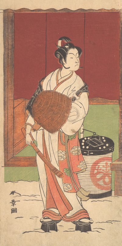 De Acteur Ichikawa Monosuke II in de Rol van Daito-no-miya Vermomd als een Komuso door Shunsho